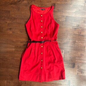 Armani Exchange Belted Button Dress - Size 0 - Red